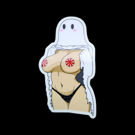 Glow in dark ghost girl flashing sticker